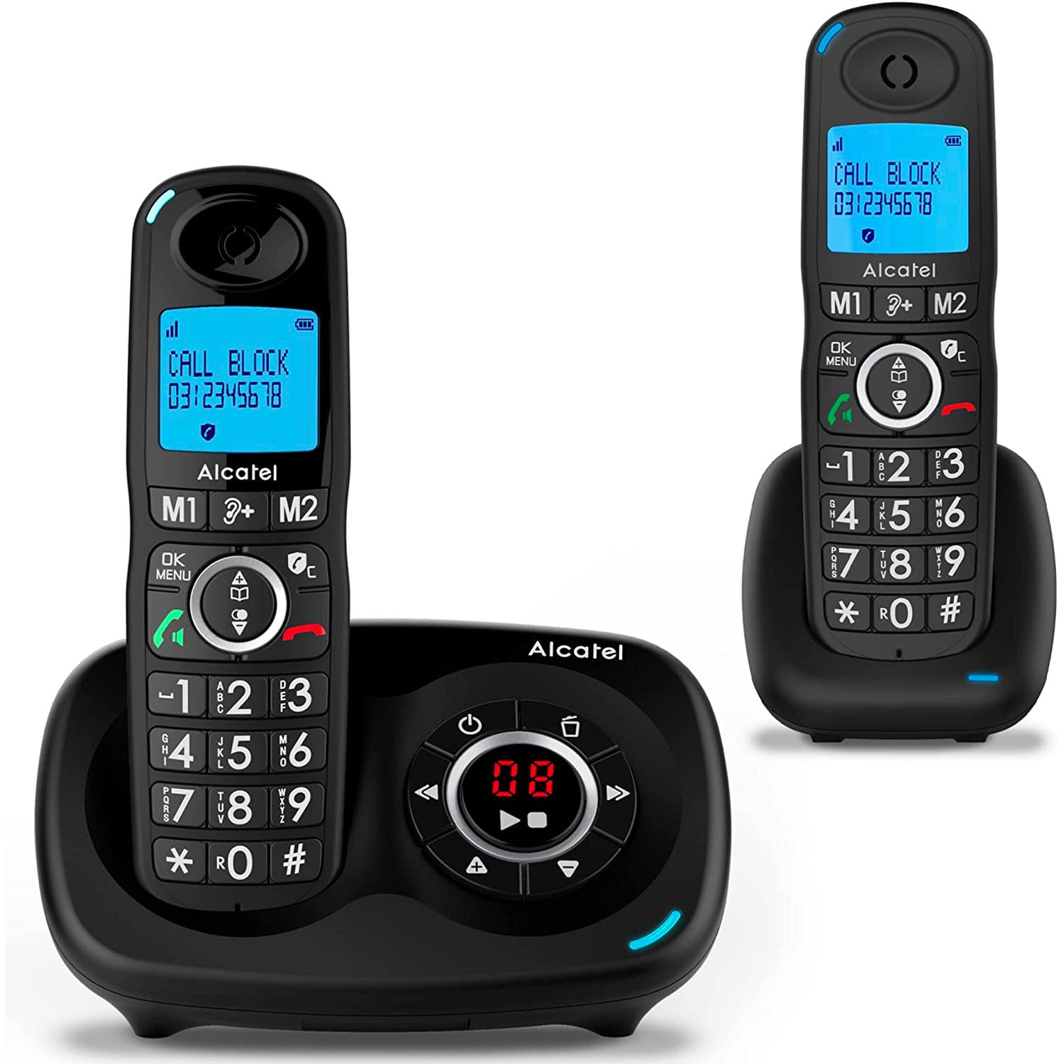 Alcatel XL595 Voice Cordless Phone with Answer Machine, Twin Handset Landline Phones Alcatel