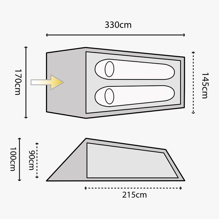 Highlander Blackthorn 2-Person Tent - Hunter Green Tents Highlander