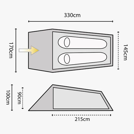 Highlander Blackthorn 2-Person Tent - Hunter Green Tents Highlander