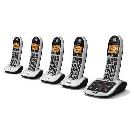 BT 4600 Cordless Phones, Five Handset with Big Buttons Landline Phones BT