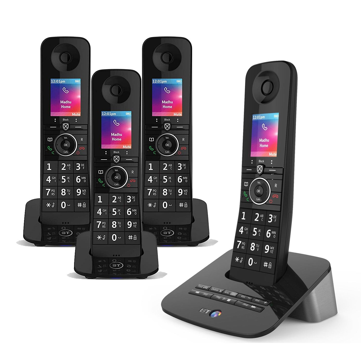 BT Premium Cordless Phone with Advanced Nuisance Call Blocker, Quad Handset Landline Phones BT