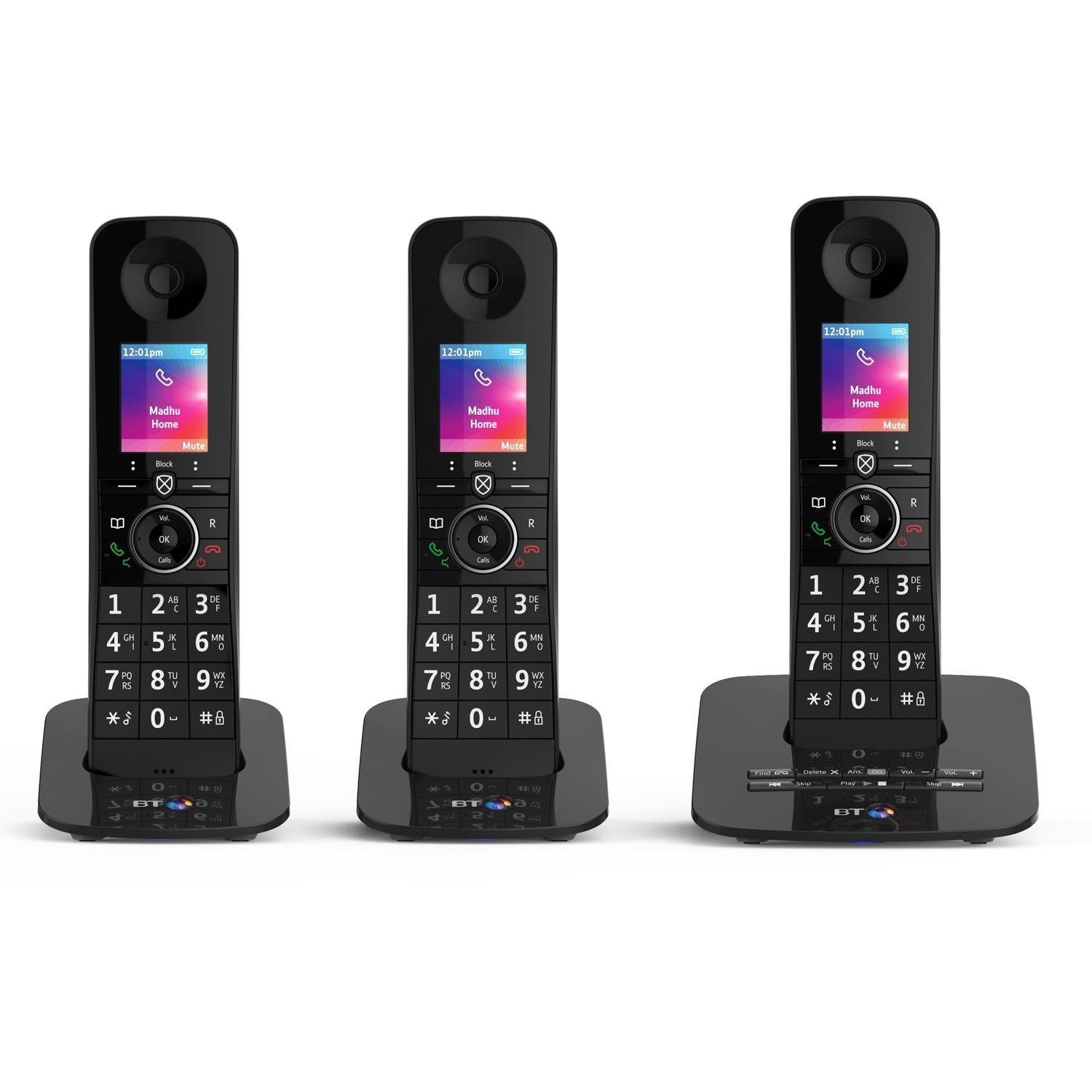 BT Premium Cordless Phone with Advanced Nuisance Call Blocker, Trio Handset Landline Phones BT