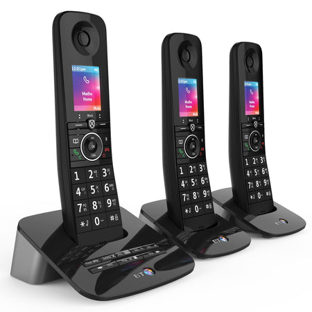 BT Premium Cordless Phone with Advanced Nuisance Call Blocker, Trio Handset Landline Phones BT