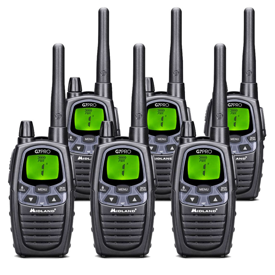 Midland G7 Pro Six Pack Walkie Talkie Two Way Radios Midland