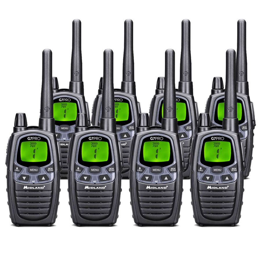 Midland G7 Pro Eight Pack Walkie Talkie Two Way Radios Midland