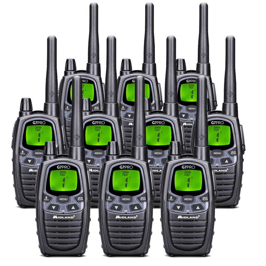 Midland G7 Pro Ten Pack Walkie Talkie Two Way Radios Midland