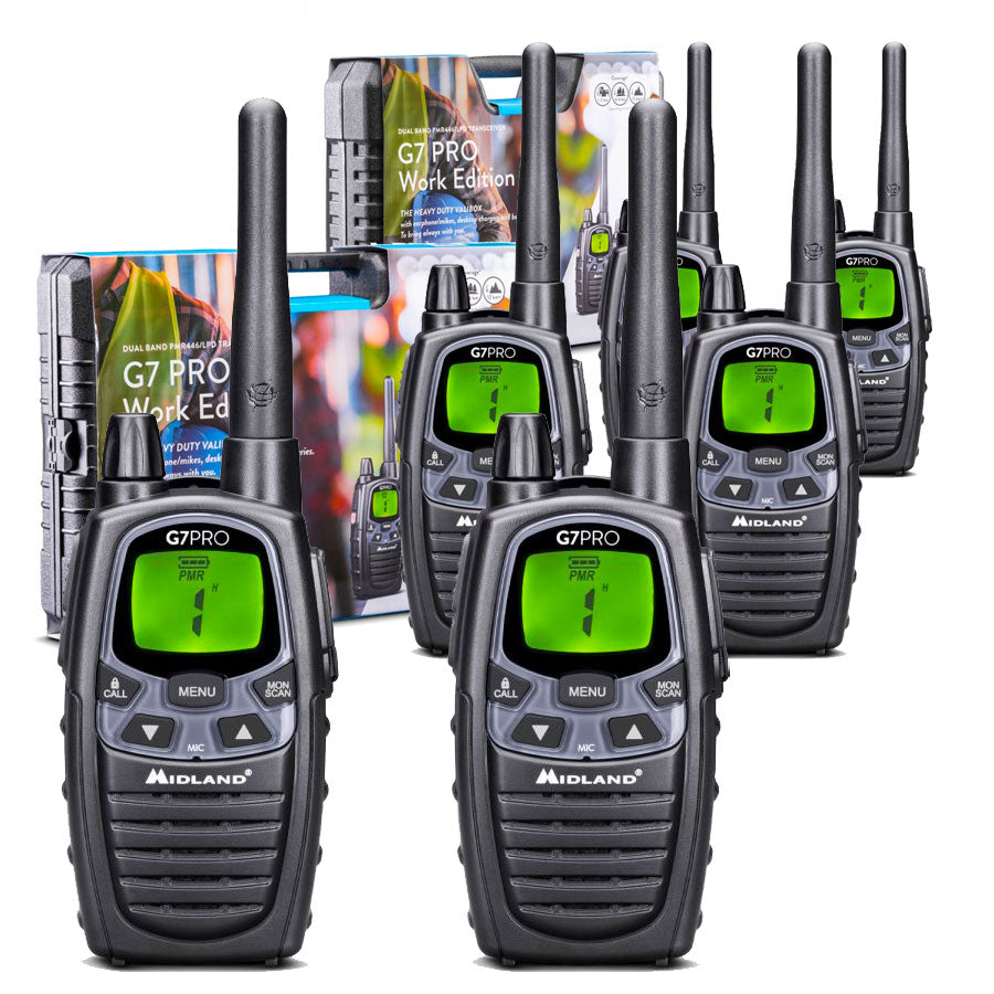 Midland G7 Pro Work Edition Six Pack Two Way Radios Two Way Radios Midland