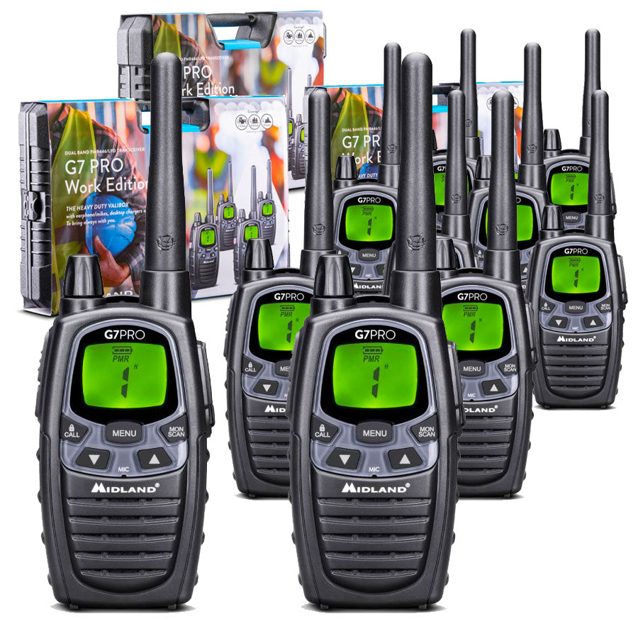 Midland G7 Pro Work Edition Ten Pack Two Way Radios Midland