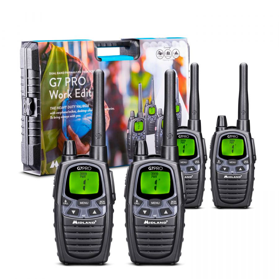 Midland G7 Pro Work Edition Quad Pack Two Way Radios Two Way Radios Midland