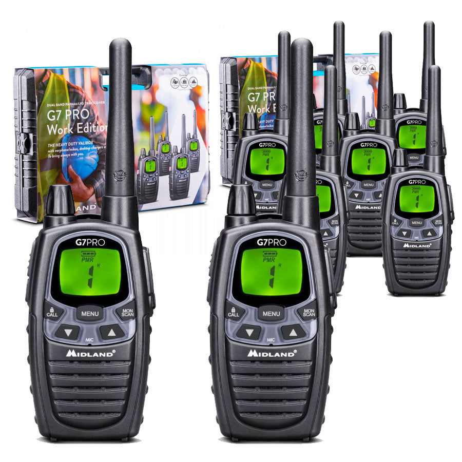 Midland G7 Pro Work Edition Eight Pack Two Way Radios Midland