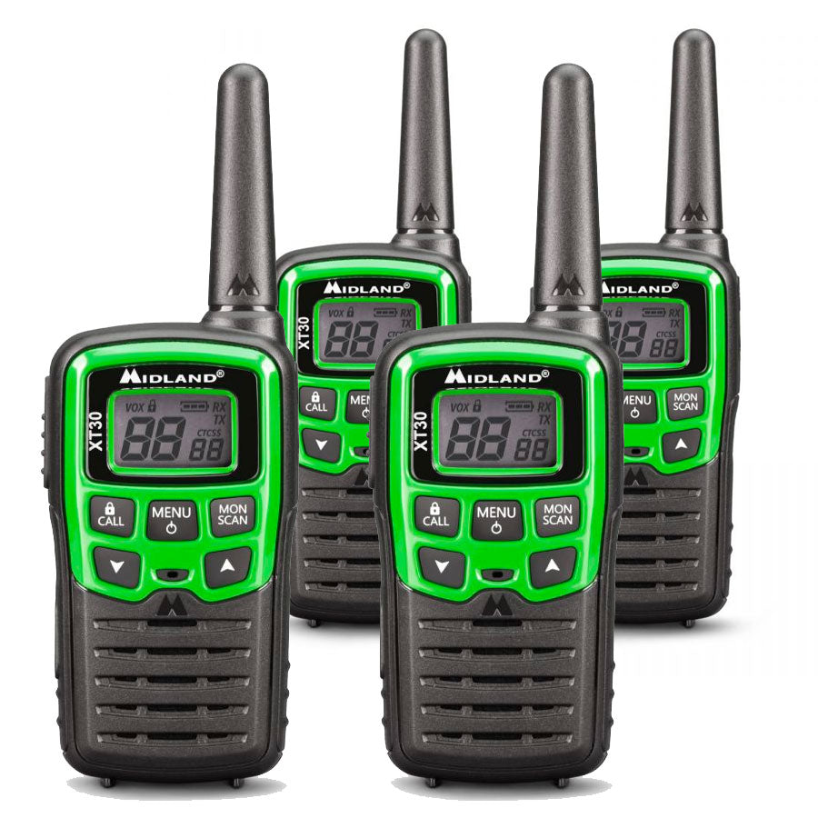 Midland XT30 Quad Walkie Talkies Two Way Radios Midland