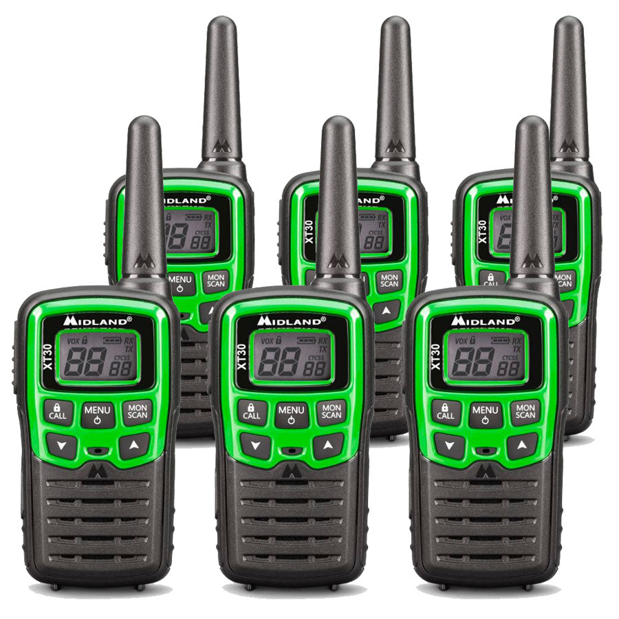 Midland XT30 Six Pack Walkie Talkies Two Way Radios Midland