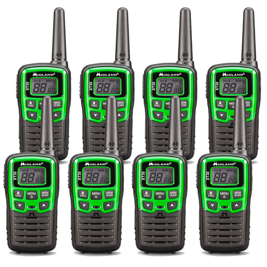 Midland XT30 Eight Pack Walkie Talkies Two Way Radios Midland