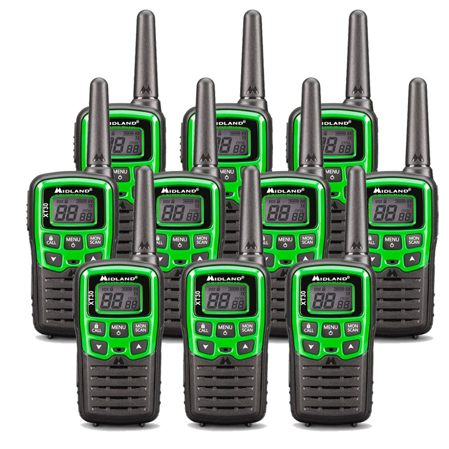 Midland XT30 Ten Pack Walkie Talkies Two Way Radios Midland