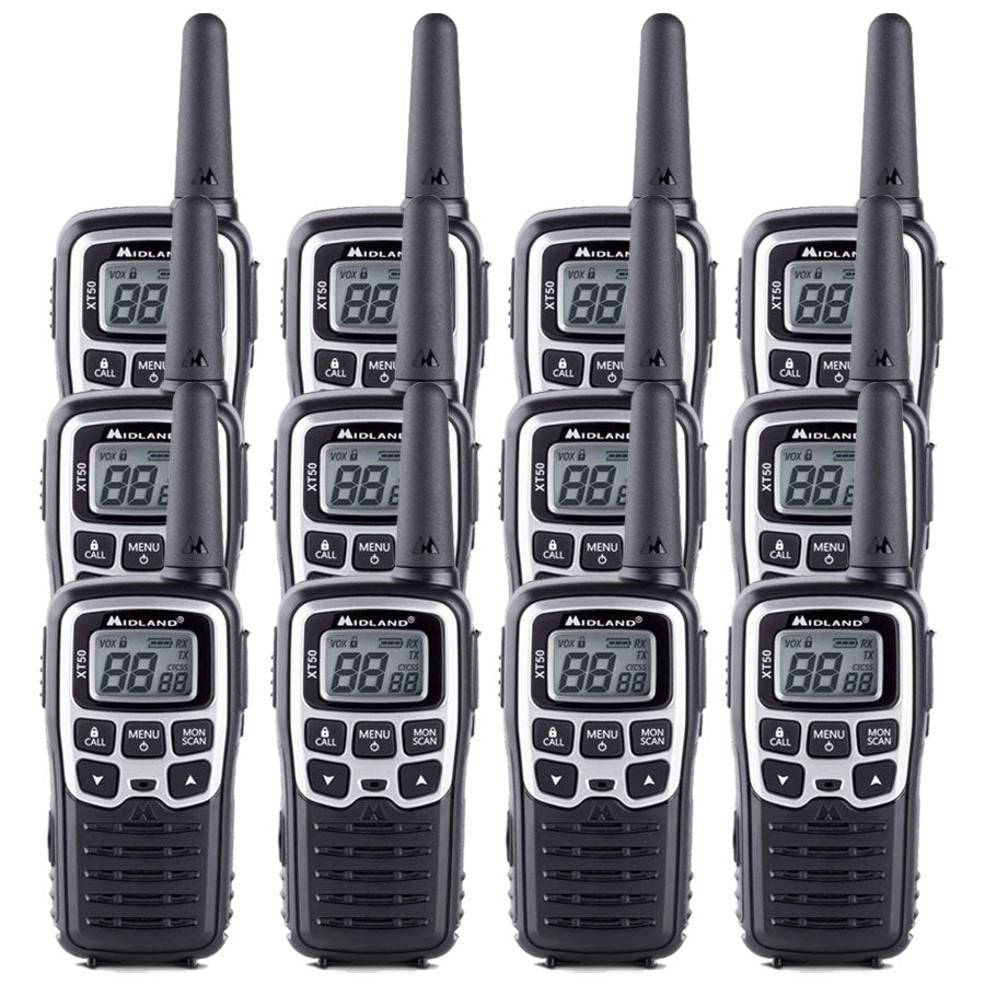 Midland XT50 Twelve Pack Walkie Talkies Two Way Radios Midland