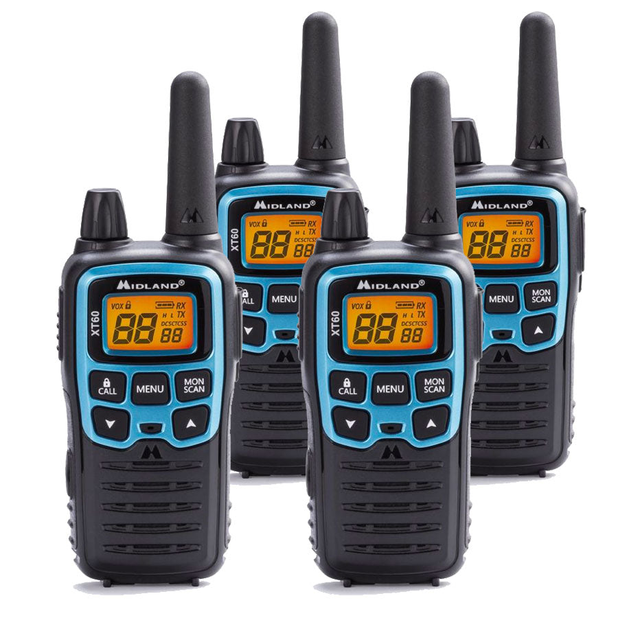 Midland XT60 Quad Pack Walkie Talkies Two Way Radios Midland