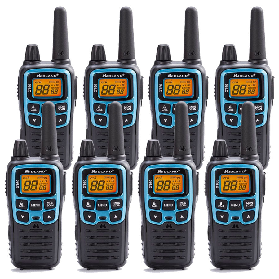 Midland XT60 Eight Pack Walkie Talkies Two Way Radios Midland