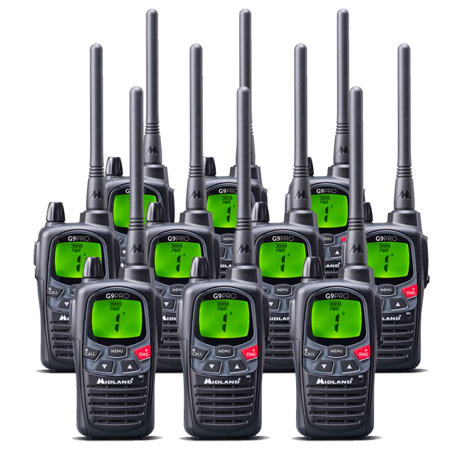 Midland G9 Pro Work Edition Ten Pack Walkie Talkies Two Way Radios Midland