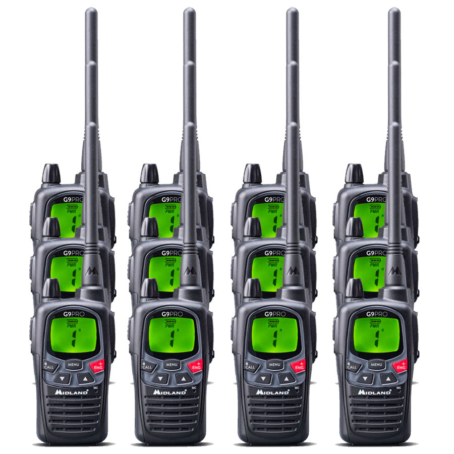 Midland G9 Pro Work Edition Twelve Pack Walkie Talkies Two Way Radios Midland