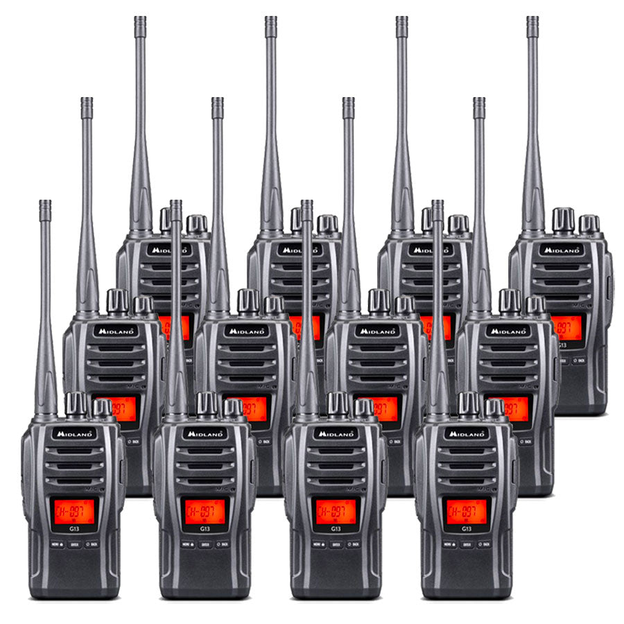 Midland G13 Twelve Pack License Free Walkie Talkie Two Way Radios Midland