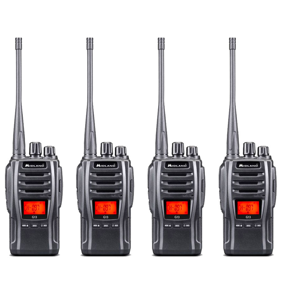 Midland G13 Quad Pack License Free Walkie Talkie Two Way Radios Midland