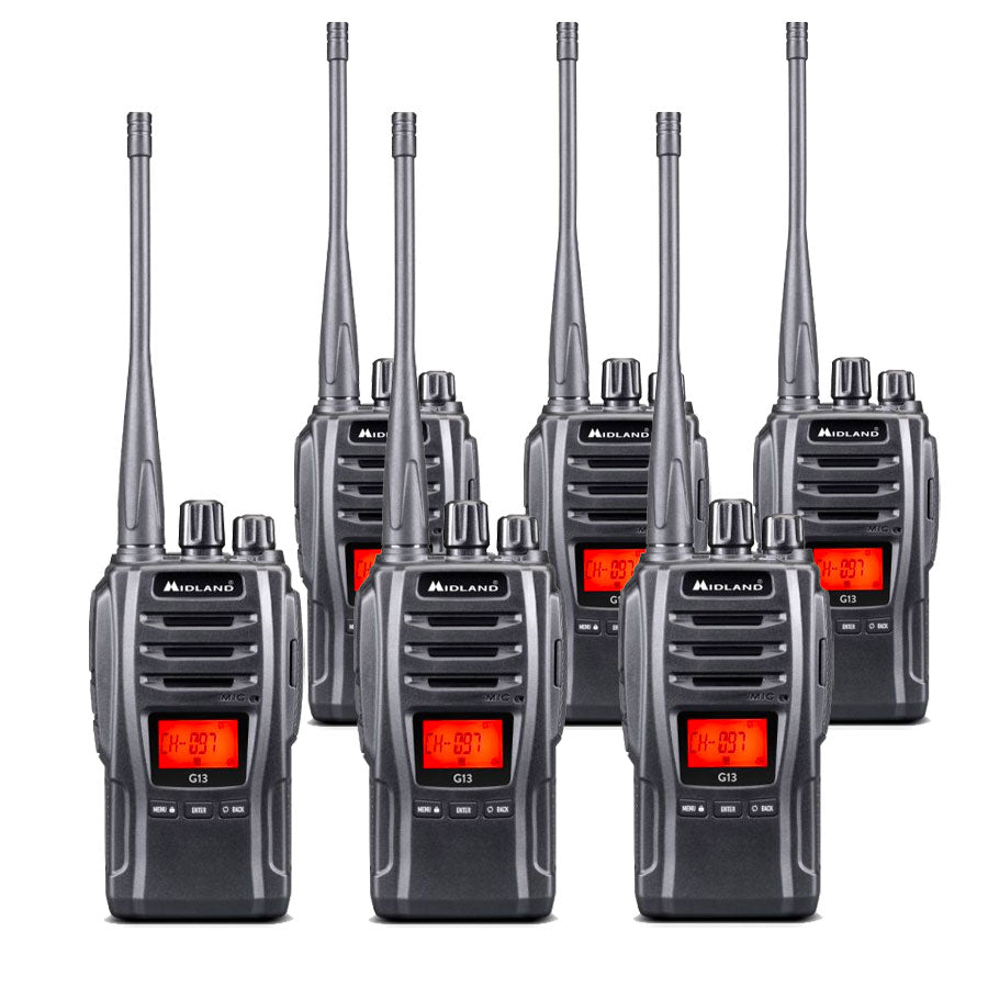 Midland G13 Six Pack License Free Walkie Talkie Two Way Radios Midland
