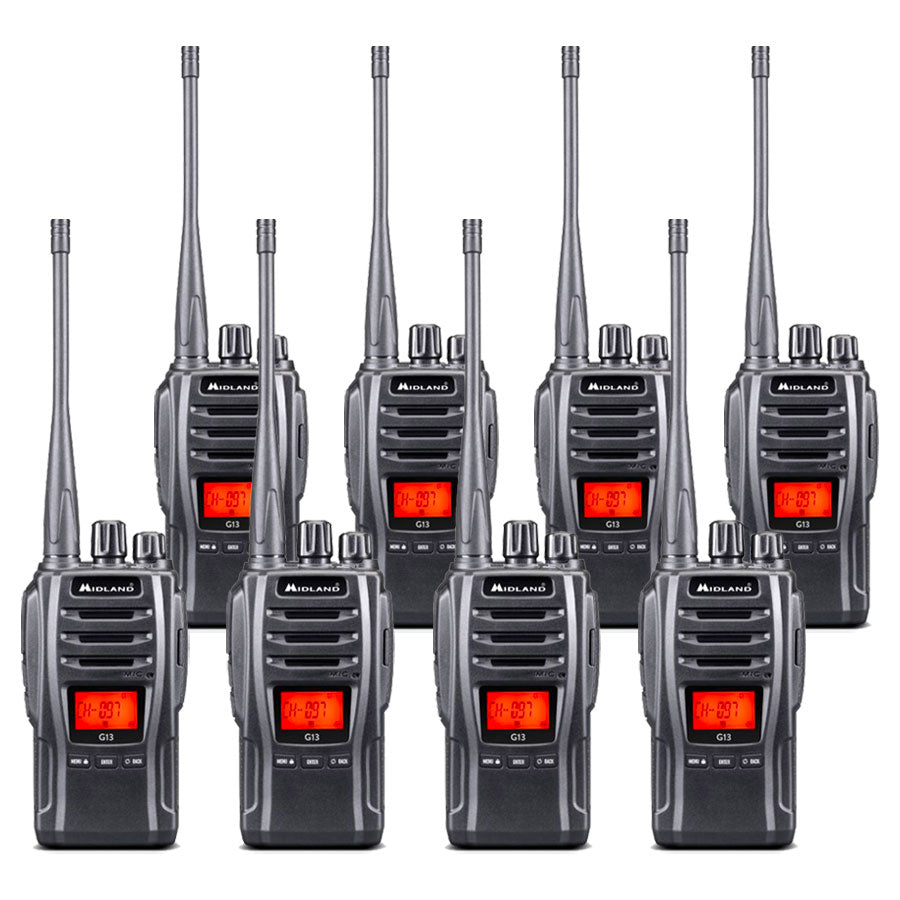 Midland G13 Eight Pack License Free Walkie Talkie Two Way Radios Midland
