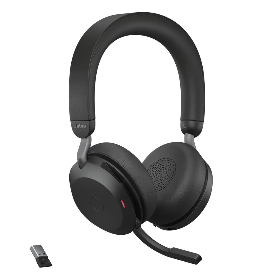 Jabra Evolve2 75 USB-A MS Stereo Headset in Black Wireless Headsets Jabra