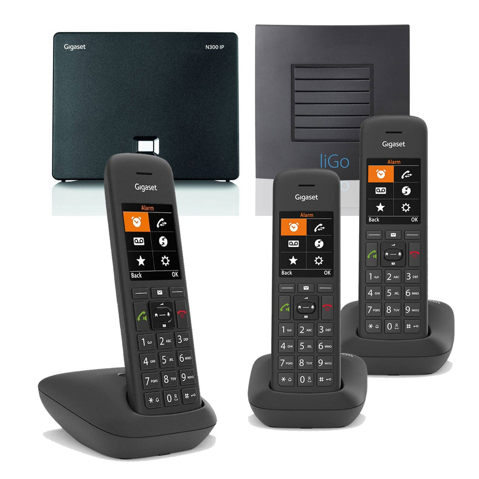 Siemens Gigaset C570 Premium VoIP Phone, Trio Handset with Long Range Landline Phones Gigaset