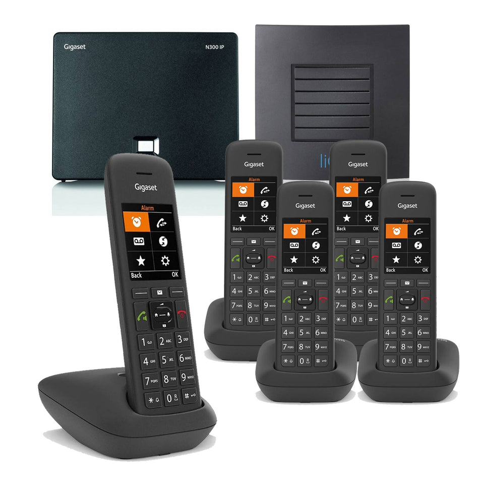 Siemens Gigaset C570 Premium VoIP Phone, Five Handsets with Long Range Landline Phones Gigaset