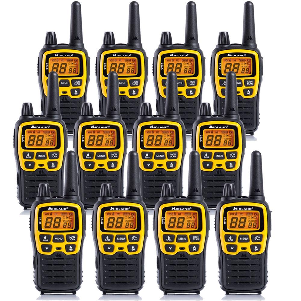 Midland XT70 Adventure Walkie Talkies Twelve Pack Two Way Radios Midland
