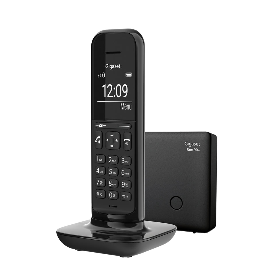 Gigaset Hello Phone Designer Cordless Phone - Black, Single Handset with Answer Machine Landline Phones Gigaset