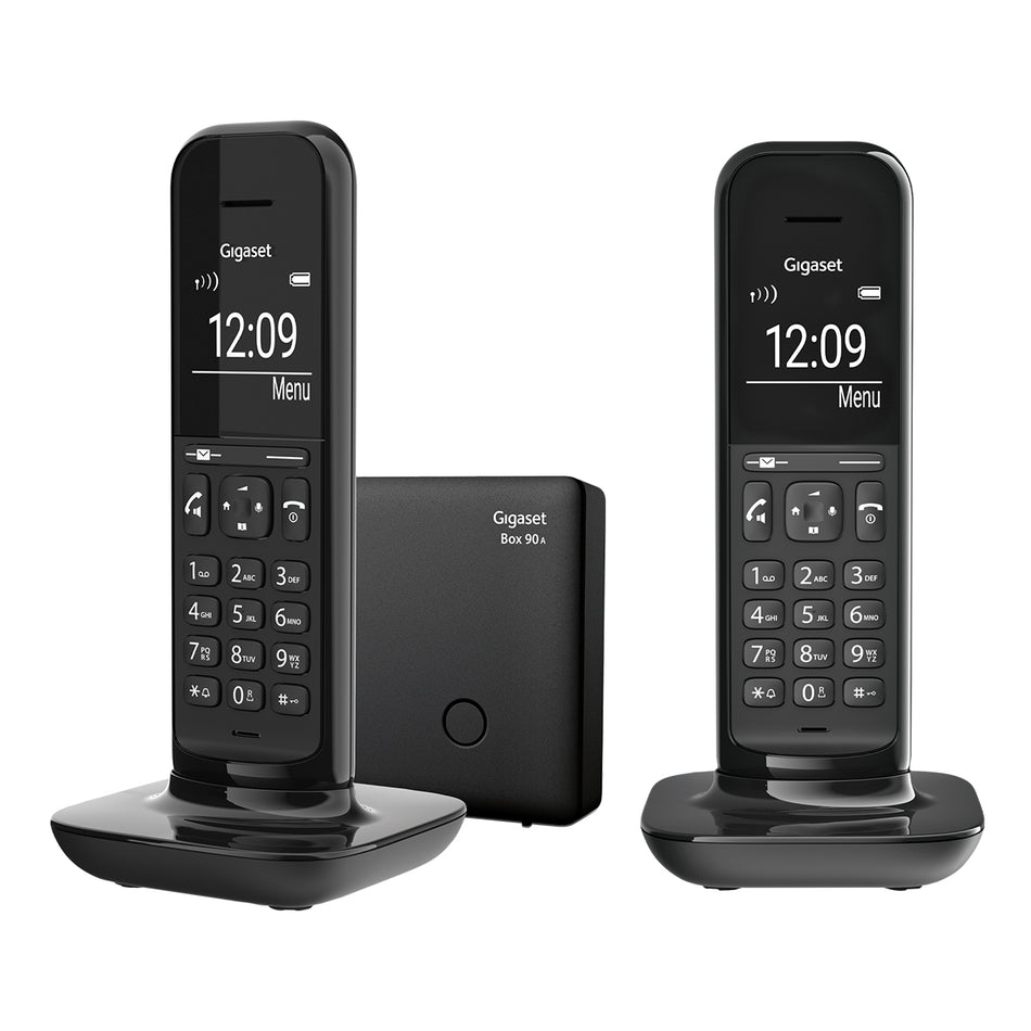 Gigaset Hello Designer Cordless Phone - Black, Twin Handset with Answer Machine