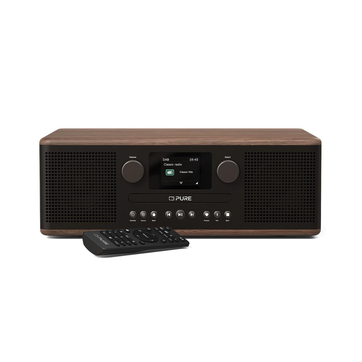 Pure Classic C-D6 DAB Radio in Black/Walnut Digital Radios Pure