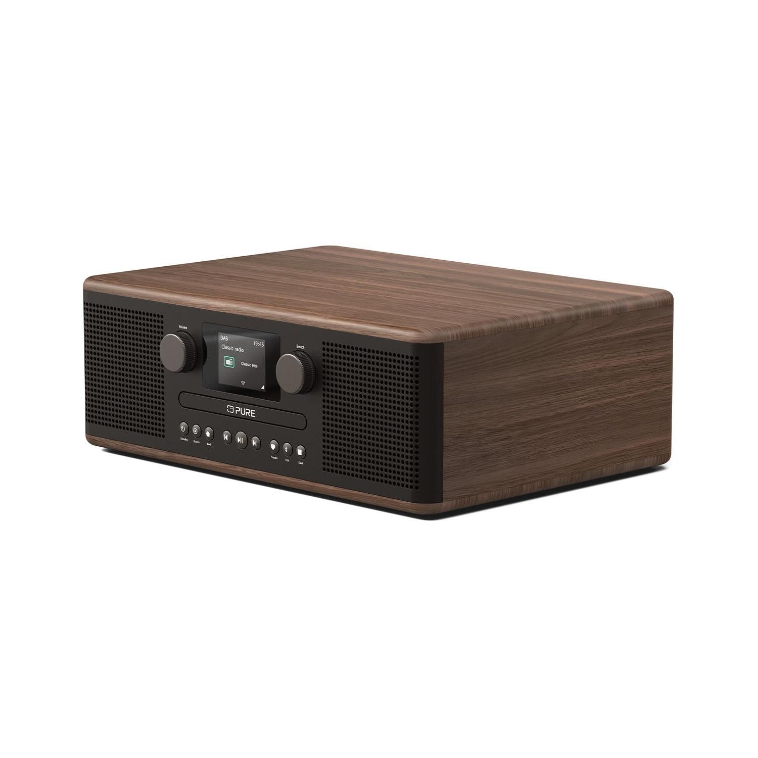 Pure Classic C-D6 DAB Radio in Black/Walnut Digital Radios Pure