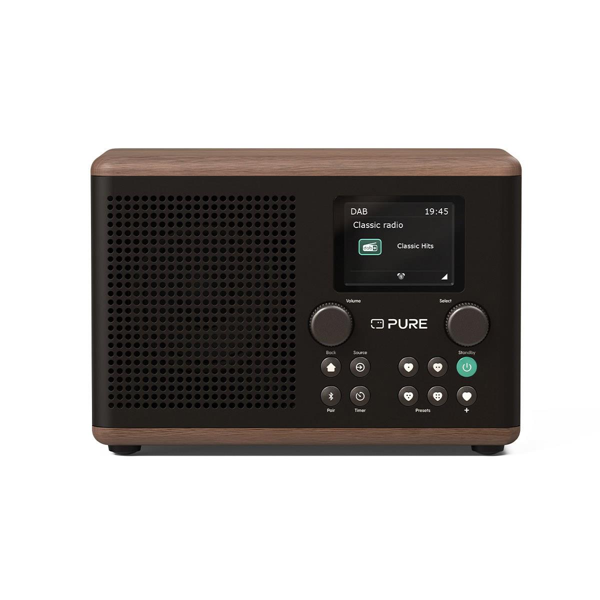Pure Classic H4 DAB Radio in Black/Walnut Digital Radios Pure
