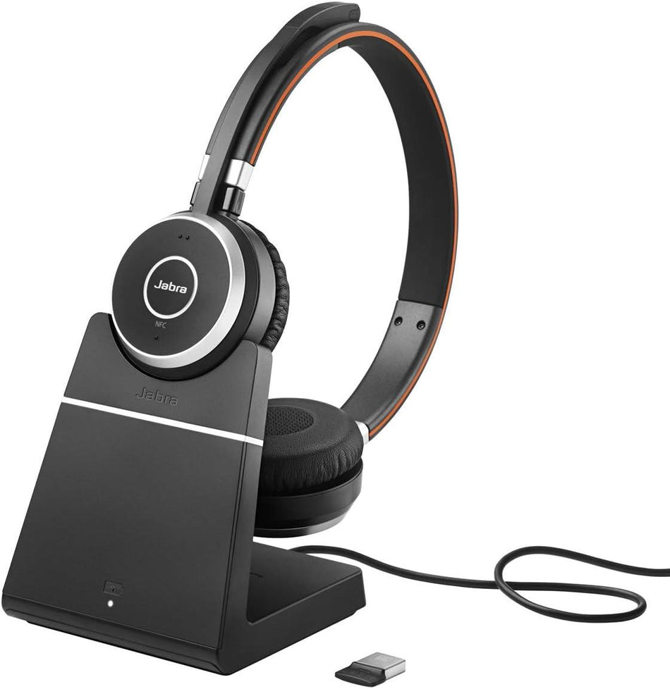 Jabra EVOLVE 65 SE UC Stereo Wireless Headset with Charging Stand