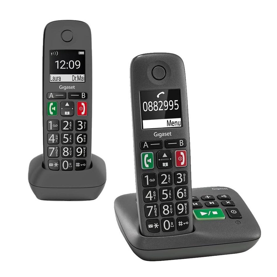 Gigaset Easy A Big Button Cordless Phone, Twin Handset Landline Phones Gigaset