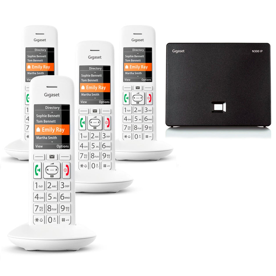 Gigaset E390A Premium VoIP Phone, Quad Handset