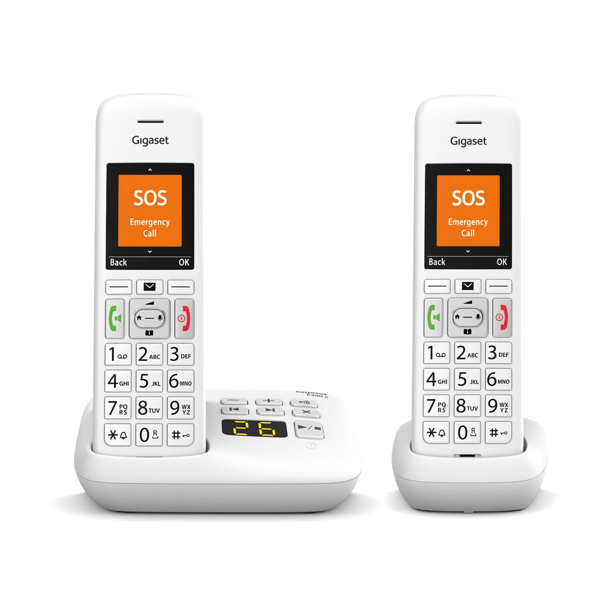 Gigaset Premium E390A Cordless Phone, Twin Handset with Big Buttons Landline Phones Gigaset