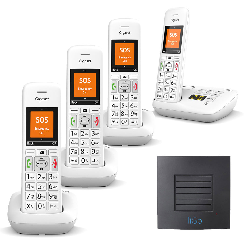 Gigaset E390A Quad Big Button with Long Range Landline Phones Gigaset