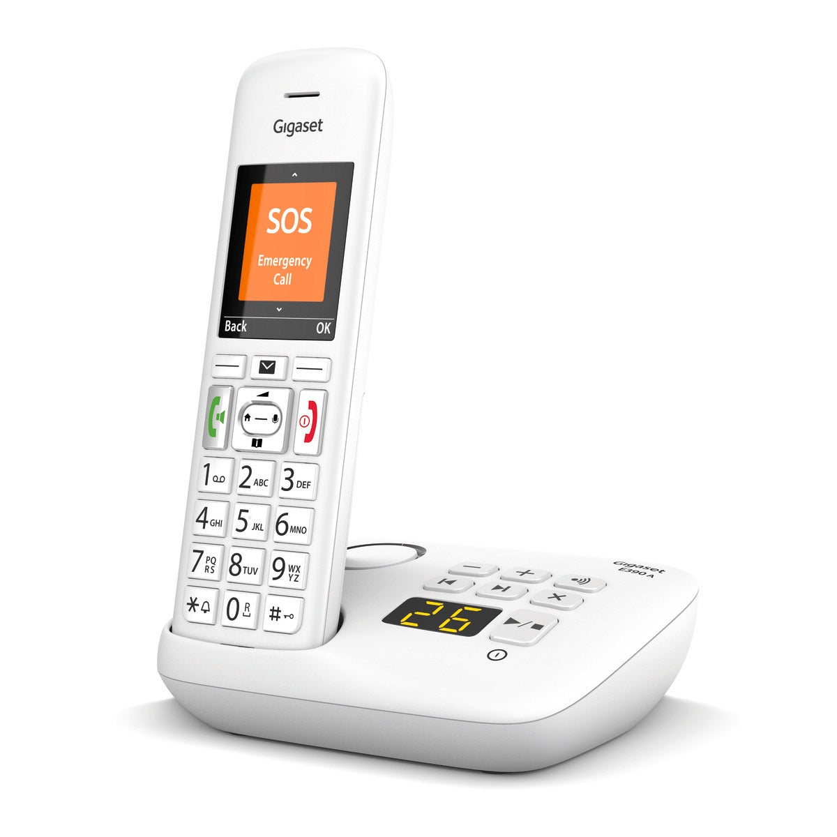 Gigaset Premium E390A Cordless Phone, Trio Handset with Big Buttons Landline Phones Gigaset