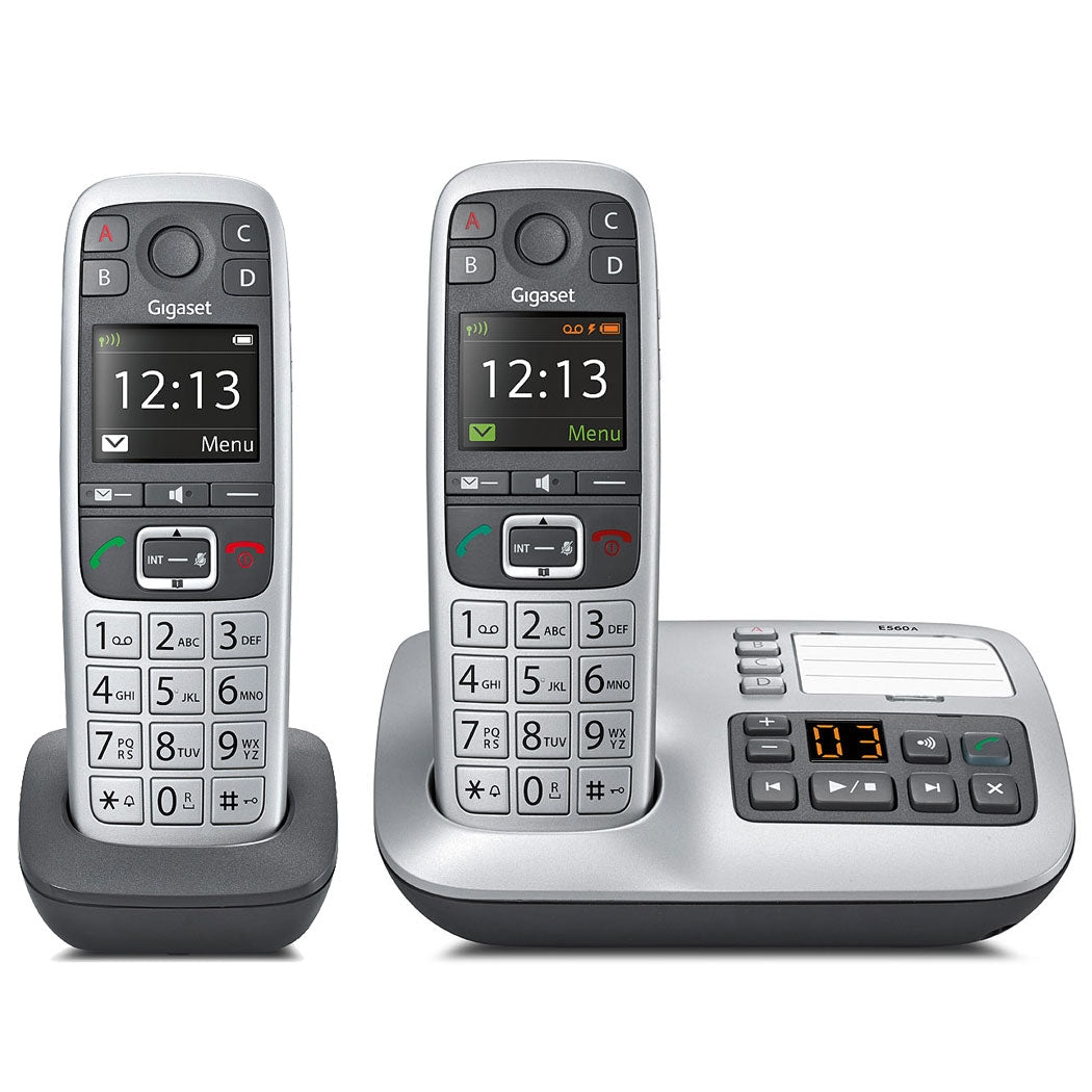 Gigaset E560A Cordless Phone, Twin Handset with Big Buttons Landline Phones Gigaset