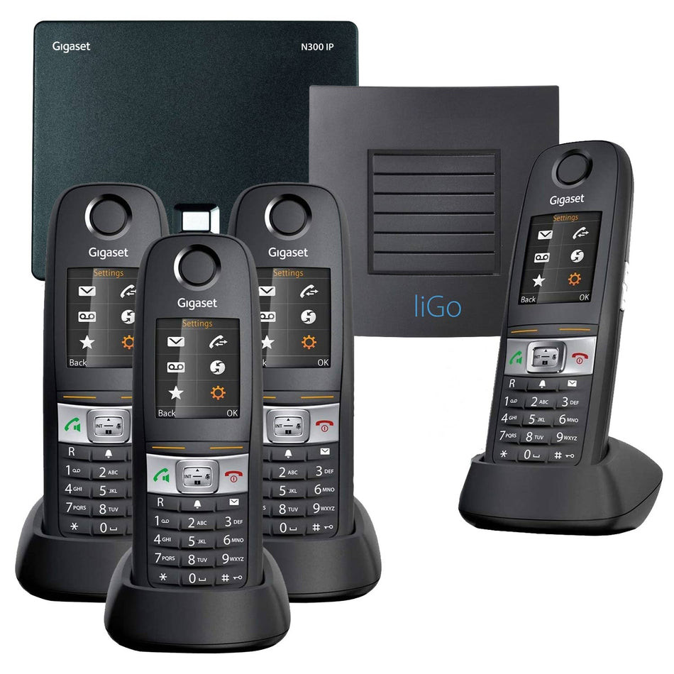Siemens Gigaset E630 Robust Long Range VoIP Phone, Quad Handset Landline Phones Gigaset
