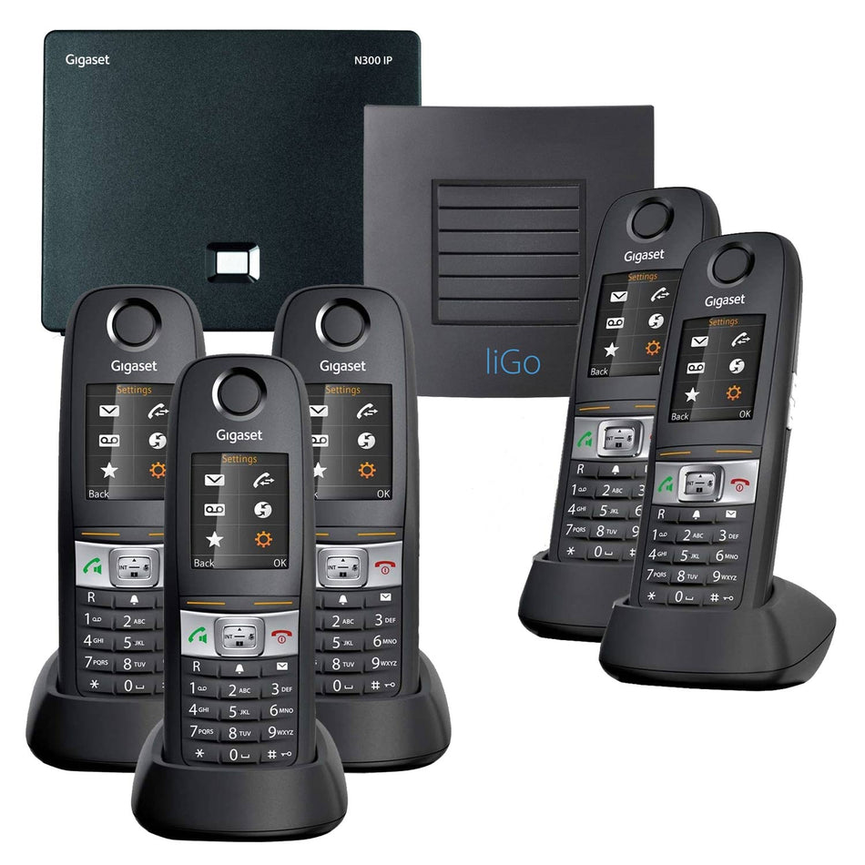 Siemens Gigaset E630 Robust Long Range VoIP Phone, Five Handsets Landline Phones Gigaset