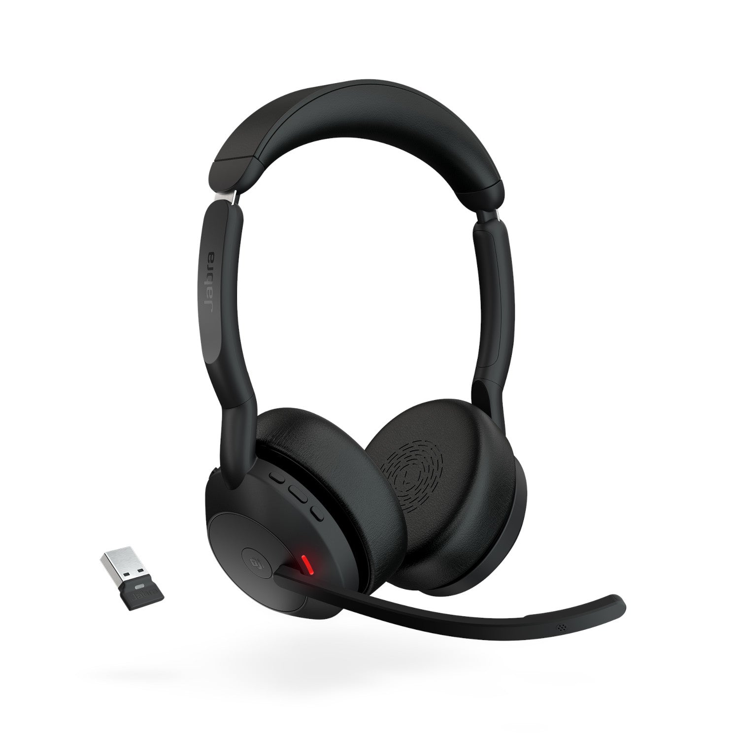 Jabra Evolve2 55 USB-A MS Stereo Wireless headset in Black with Jabra Link 380 Wireless Headsets Jabra