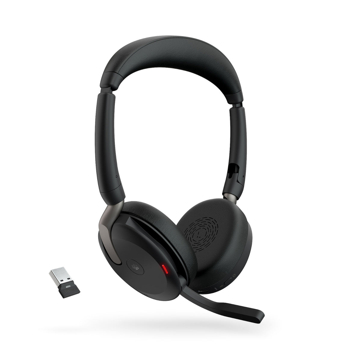 Jabra Evolve2 65 Flex USB-A UC Stereo Wireless Headset in Black with Jabra Link380 Wireless Headsets Jabra