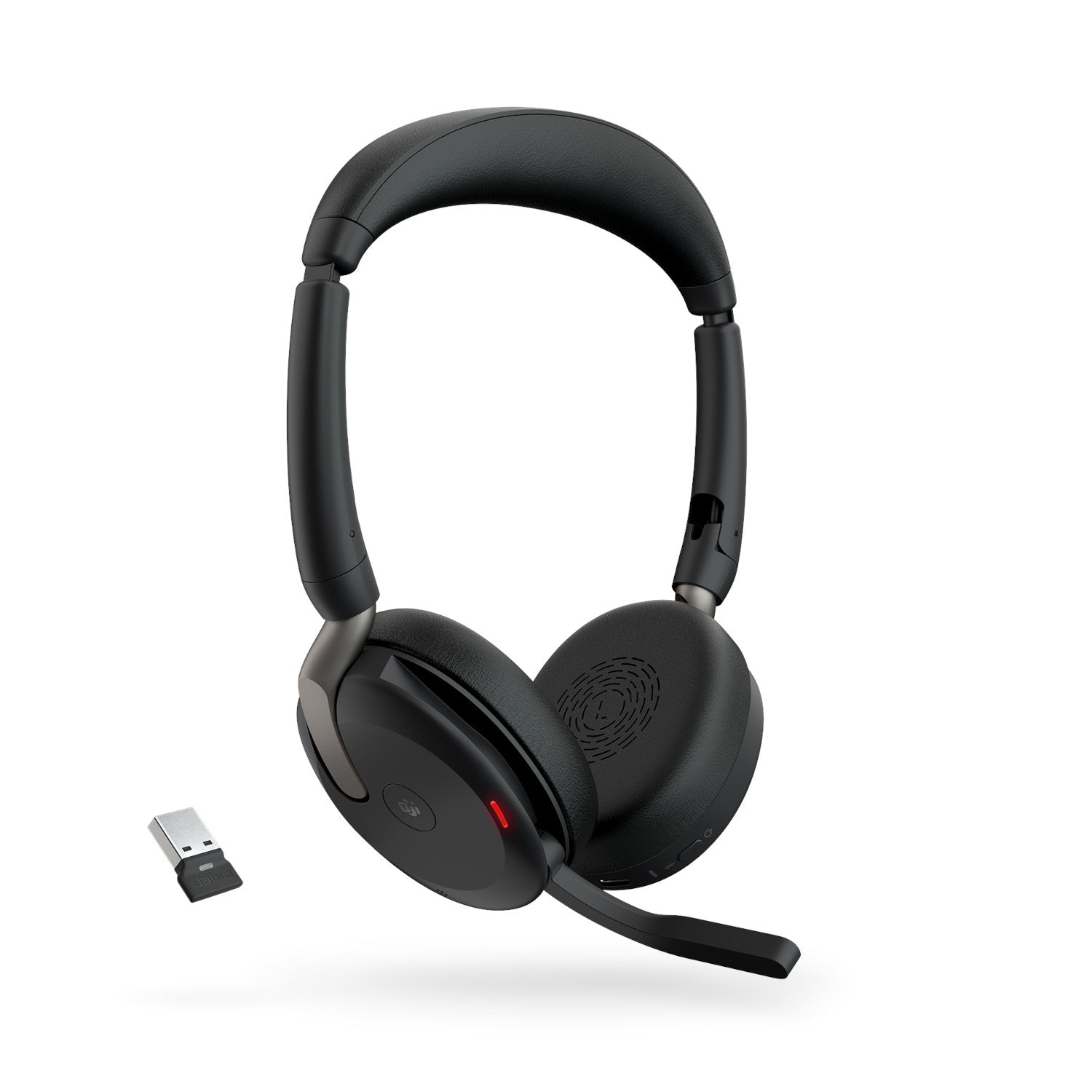 Jabra Evolve2 65 Flex USB-A UC Stereo Wireless Headset in Black with Jabra Link380 Wireless Headsets Jabra