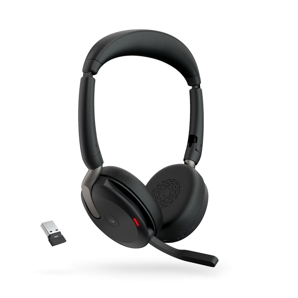 Jabra Evolve2 65 Flex USB-A UC Stereo Wireless Headset in Black with Jabra Link380