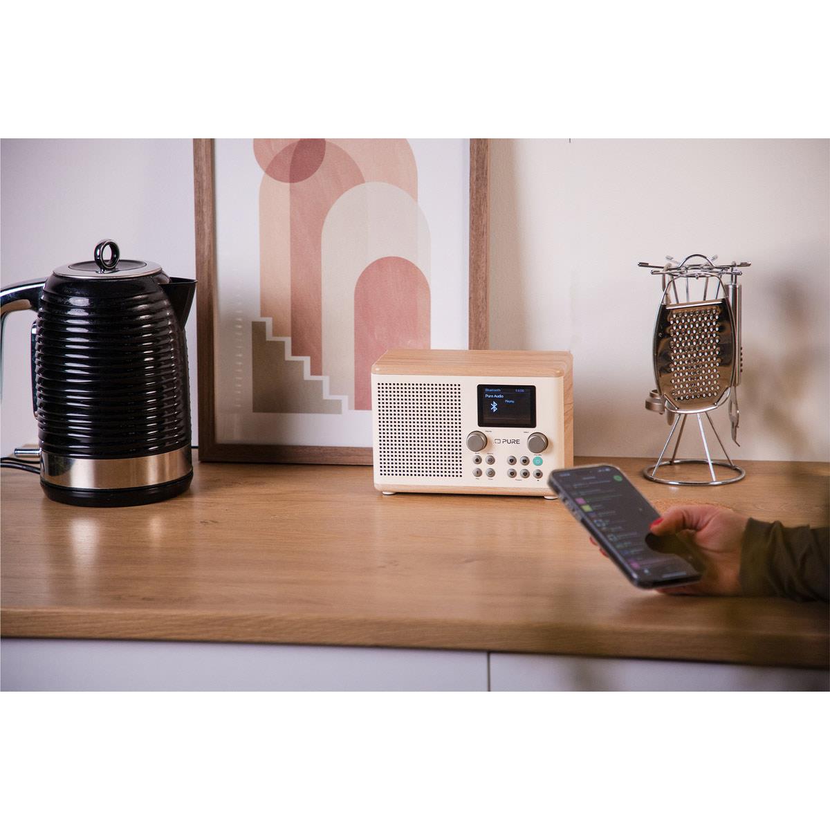 Pure Classic H4 DAB Radio in White/Oak Digital Radios Pure